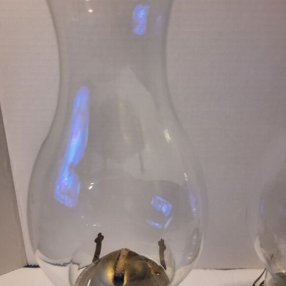 2 ANTIQUE VINTAGE LAMPLIGHT  FARM OIL LAMP COLLECTIBLES HOBNAIL GLASS Clear - Picture 4 of 10